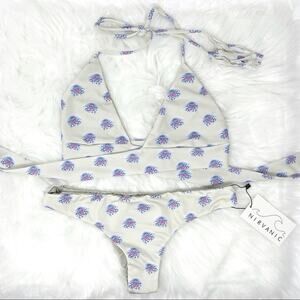 Nirvanic Fai Wrap Top & Paloma Bottom Sand Blossom Swim Set Women’s MEDIUM $162